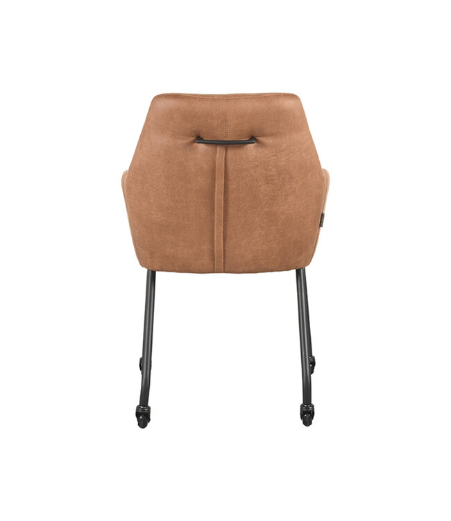 LABEL51 Eetkamerstoel Lenny - Cognac - Microfiber