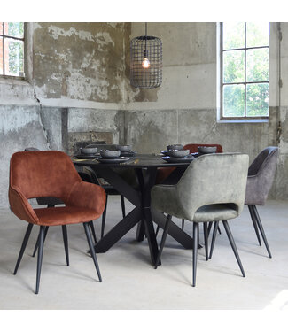 LABEL51 Eetkamerstoel Fer - Rust - Velours