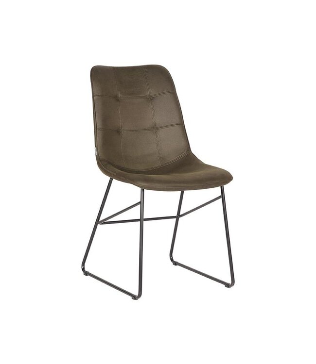 LABEL51 LABEL51 Eetkamerstoel Slim - Army green - Microfiber