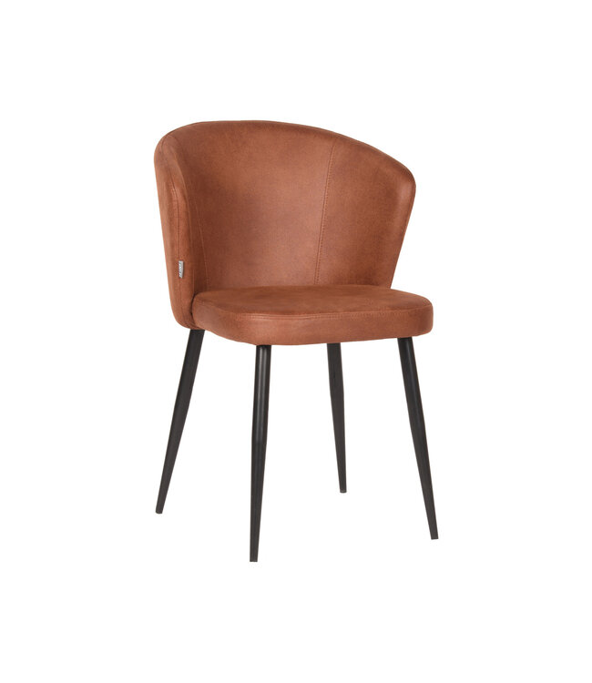 LABEL51 Eetkamerstoel Wave - Cognac - Microfiber