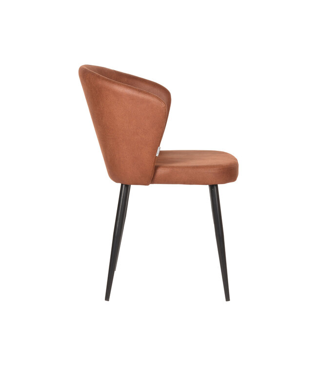 LABEL51 Eetkamerstoel Wave - Cognac - Microfiber