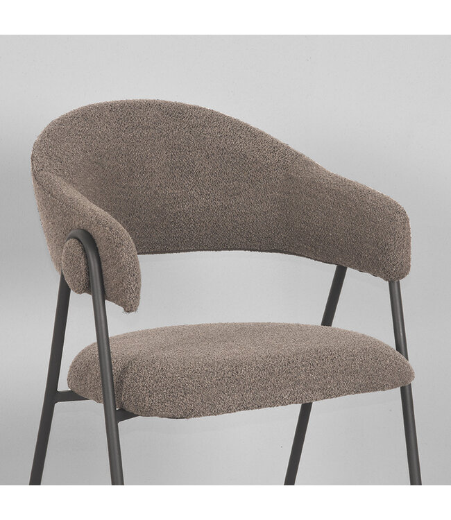LABEL51 Eetkamerstoel Lowen - Bruin - Boucle