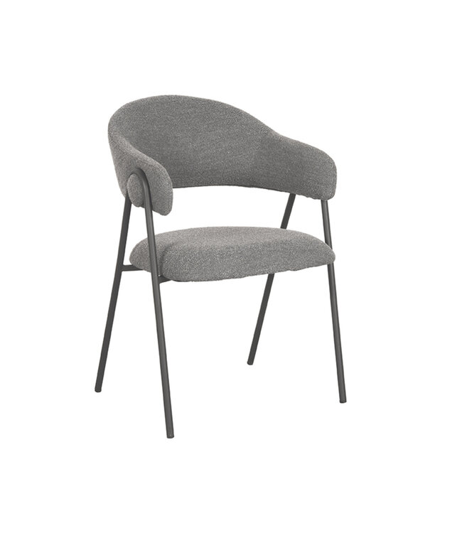 LABEL51 Eetkamerstoel Lowen - Grijs - Boucle