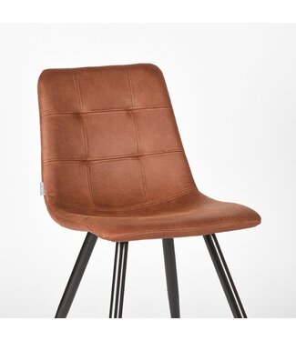 LABEL51 LABEL51 Eetkamerstoel Jay - Cognac - Microfiber