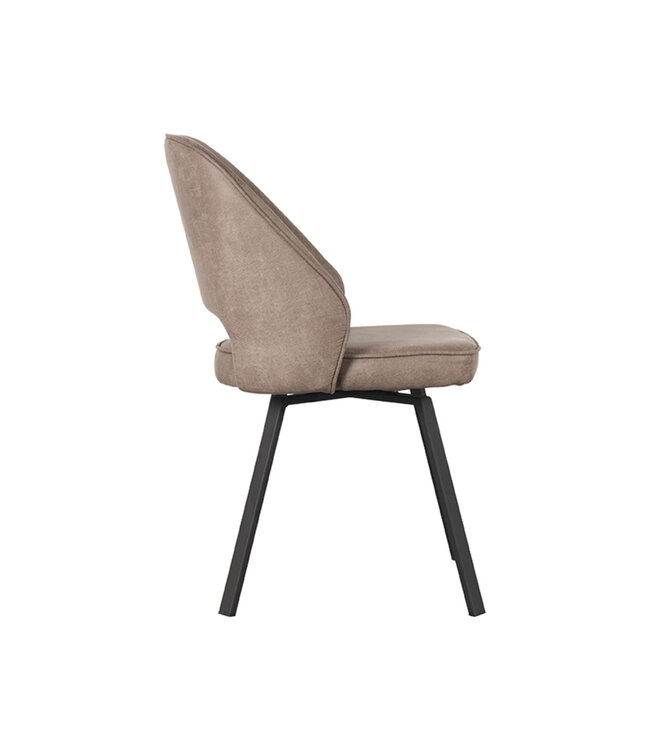 LABEL51 Eetkamerstoel Lewis - Taupe - Microfiber