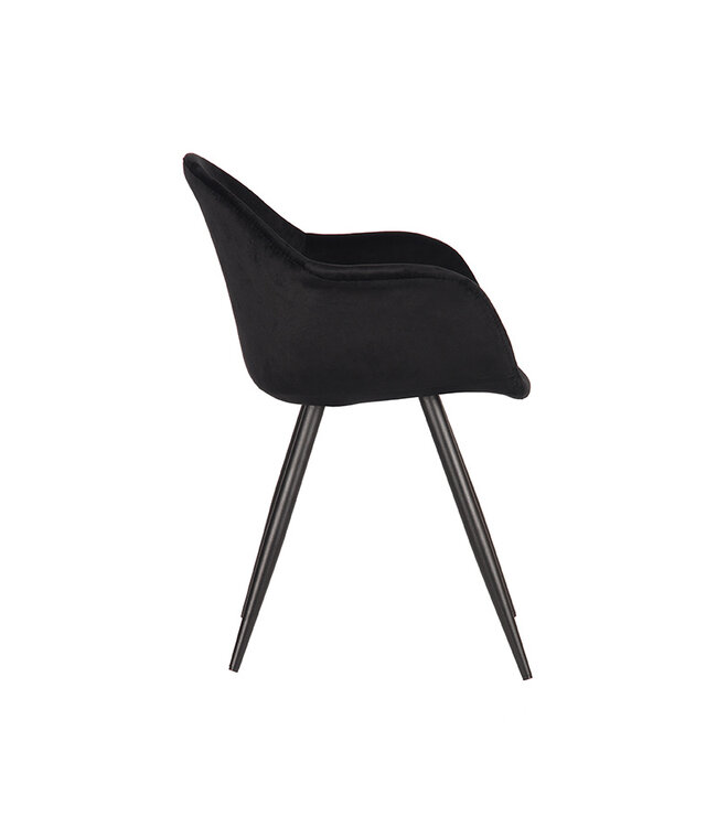 LABEL51 Eetkamerstoel Forli - Zwart - Fluweel