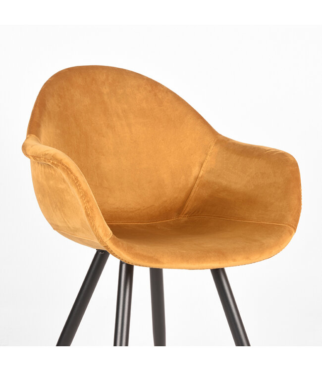 LABEL51 Eetkamerstoel Forli - Oker - Fluweel