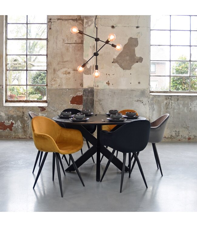 LABEL51 Eetkamerstoel Forli - Oker - Fluweel