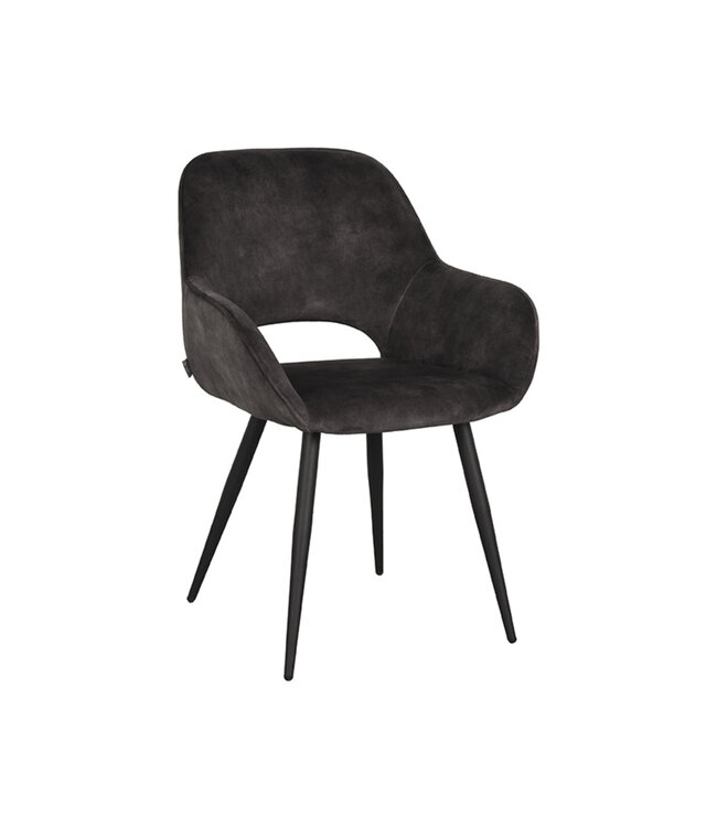 LABEL51 Eetkamerstoel Fer - Antraciet - Velours