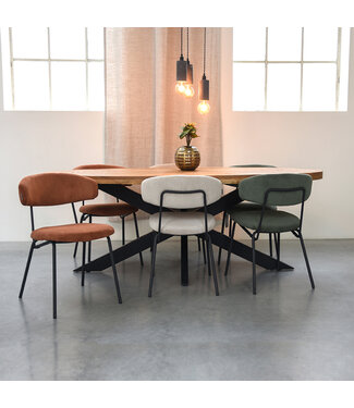 LABEL51 Eetkamerstoel Zack - Rust - Ribcord LABEL51 Eetkamerstoel Zack - Rust - Ribcord