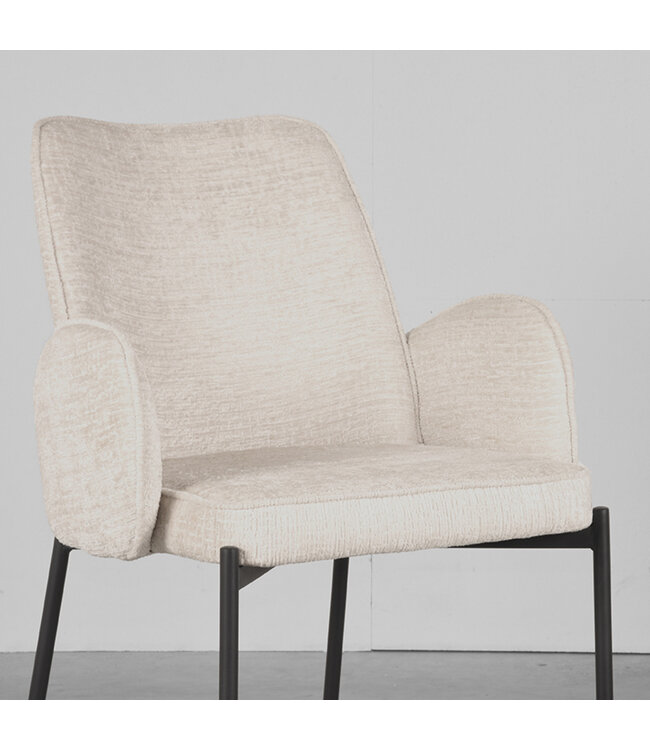LABEL51 LABEL51 Eetkamerstoel Joni - CrÃ¨me - Fluweel