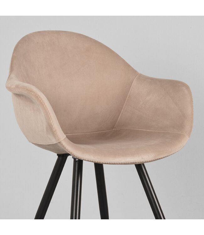 LABEL51 Eetkamerstoel Forli - Zand - Fluweel