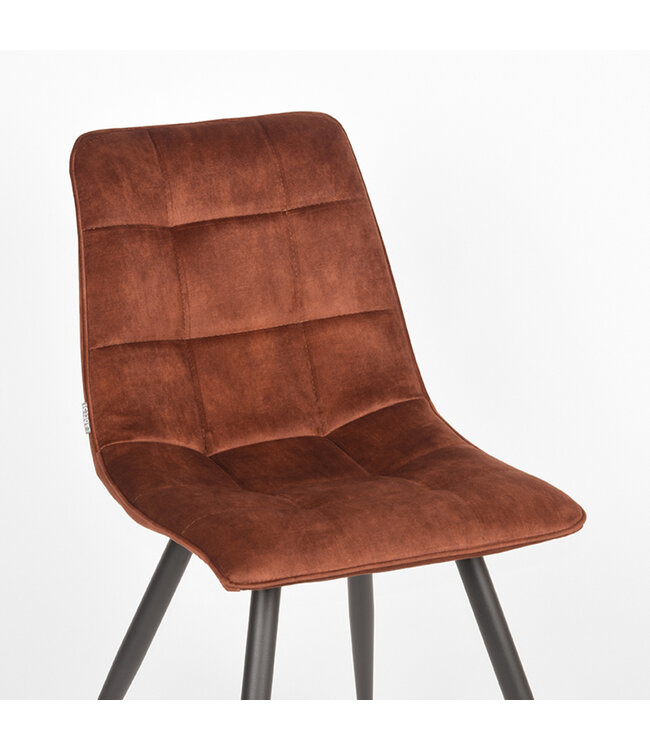 LABEL51 Eetkamerstoel Jelt - Rust - Velours