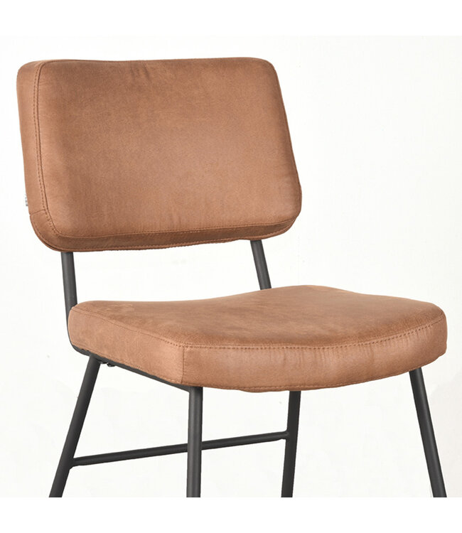 LABEL51 Eetkamerstoel Noah - Cognac - Microfiber