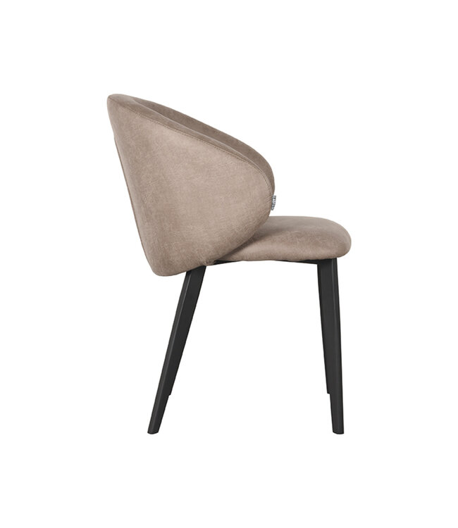 LABEL51 Eetkamerstoel Logan - Taupe - Microfiber