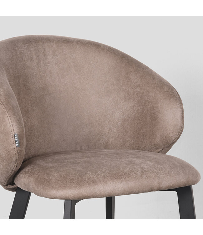 LABEL51 Eetkamerstoel Logan - Taupe - Microfiber