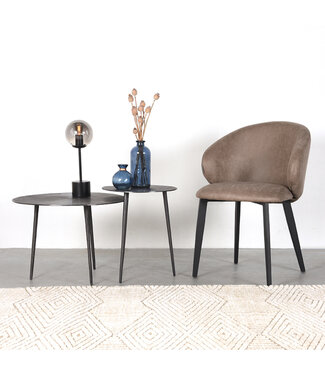LABEL51 Eetkamerstoel Logan - Taupe - Microfiber