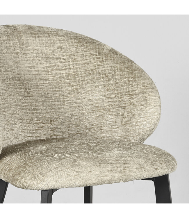 LABEL51 Eetkamerstoel Logan - Beige - Fluweel