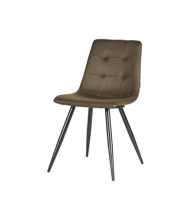 LABEL51 Eetkamerstoel Jay - Army green - Microfiber