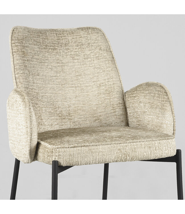 LABEL51 LABEL51 Eetkamerstoel Joni - Beige - Fluweel