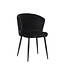 LABEL51 Eetkamerstoel Wave - Zwart - Fluweel