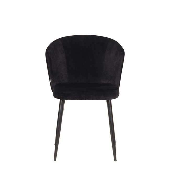LABEL51 Eetkamerstoel Wave - Zwart - Fluweel