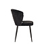 LABEL51 Eetkamerstoel Wave - Zwart - Fluweel