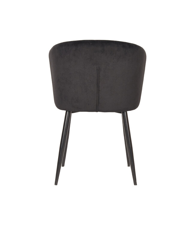 LABEL51 Eetkamerstoel Wave - Zwart - Fluweel