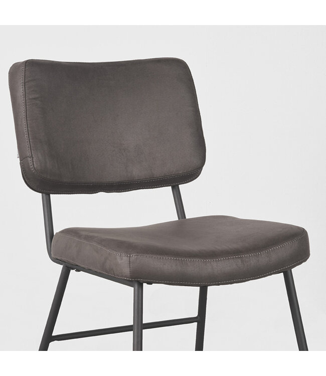 LABEL51 Eetkamerstoel Noah - Antraciet - Microfiber