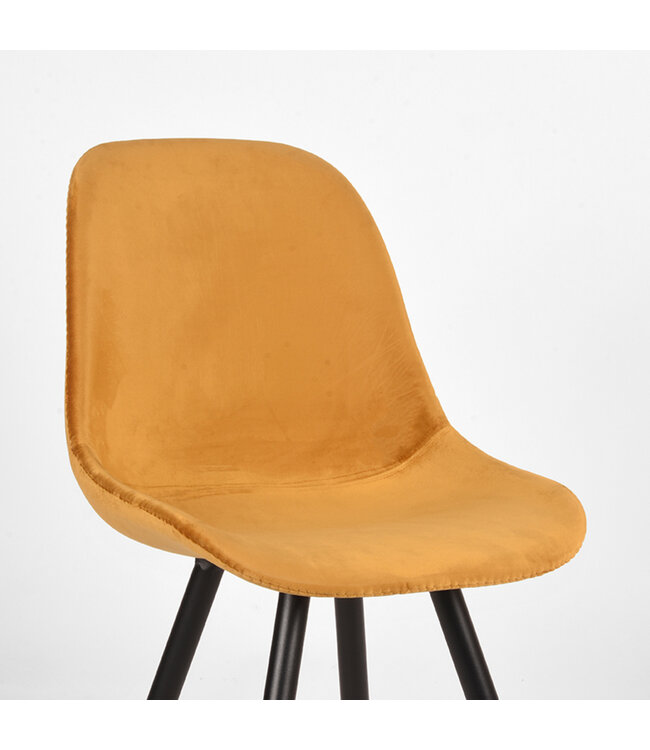 LABEL51 Eetkamerstoel Capri - Oker - Fluweel
