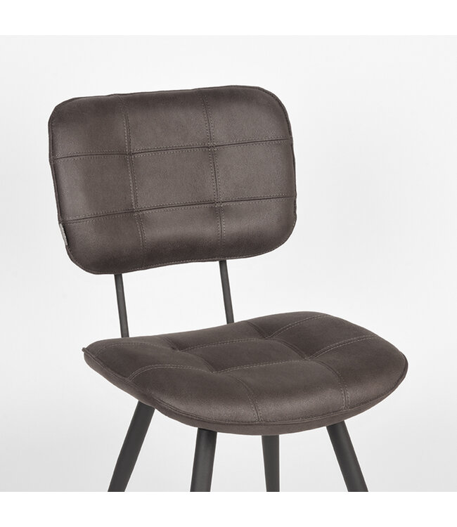 LABEL51 Eetkamerstoel Gus - Antraciet - Microfiber