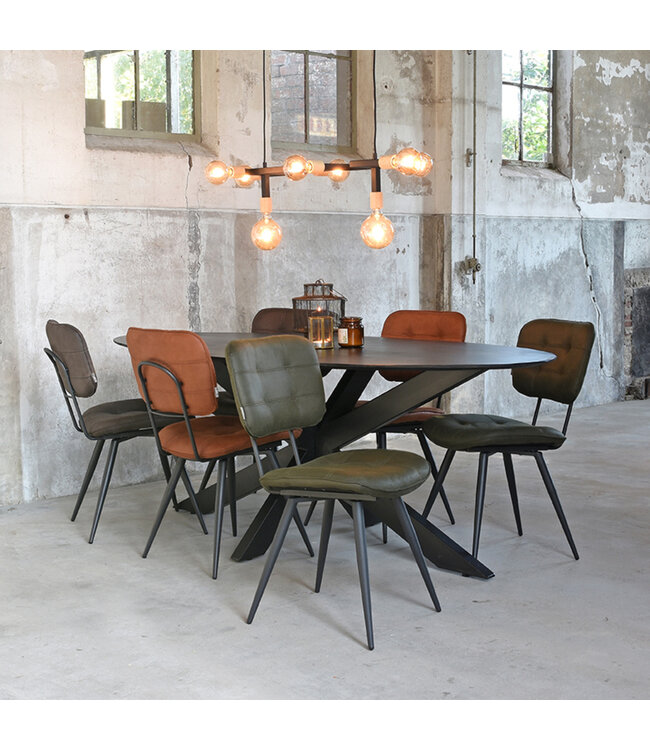 LABEL51 Eetkamerstoel Gus - Antraciet - Microfiber