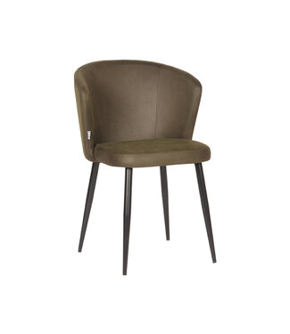 LABEL51 Eetkamerstoel Wave - Army green - Microfiber
