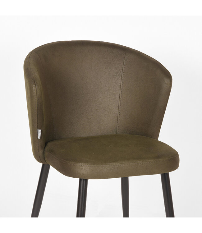 LABEL51 Eetkamerstoel Wave - Army green - Microfiber