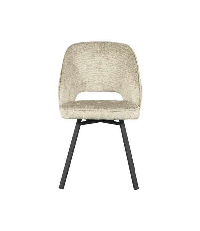 LABEL51 Eetkamerstoel Lewis - Beige - Fluweel
