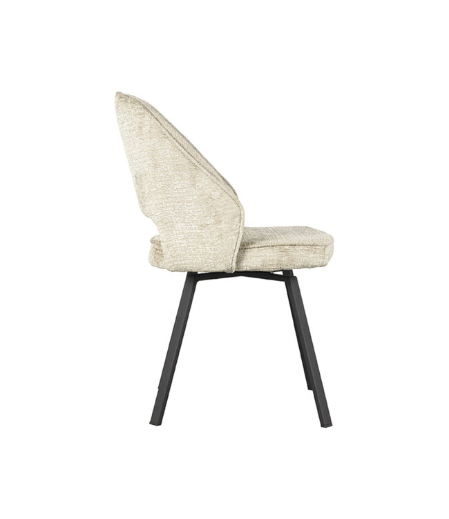 LABEL51 Eetkamerstoel Lewis - Beige - Fluweel