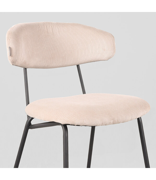 LABEL51 Eetkamerstoel Zack - Naturel - Ribcord