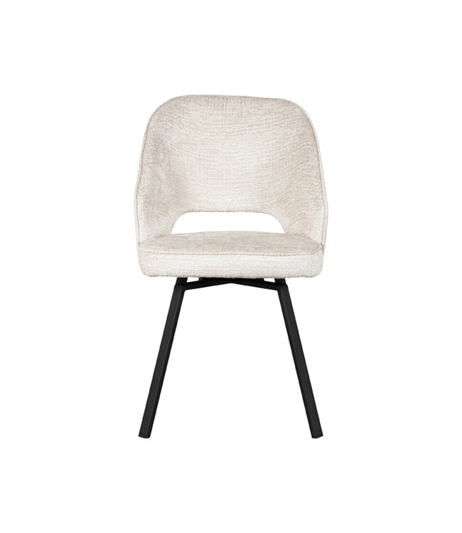 LABEL51 Eetkamerstoel Lewis - CrÃ¨me - Fluweel