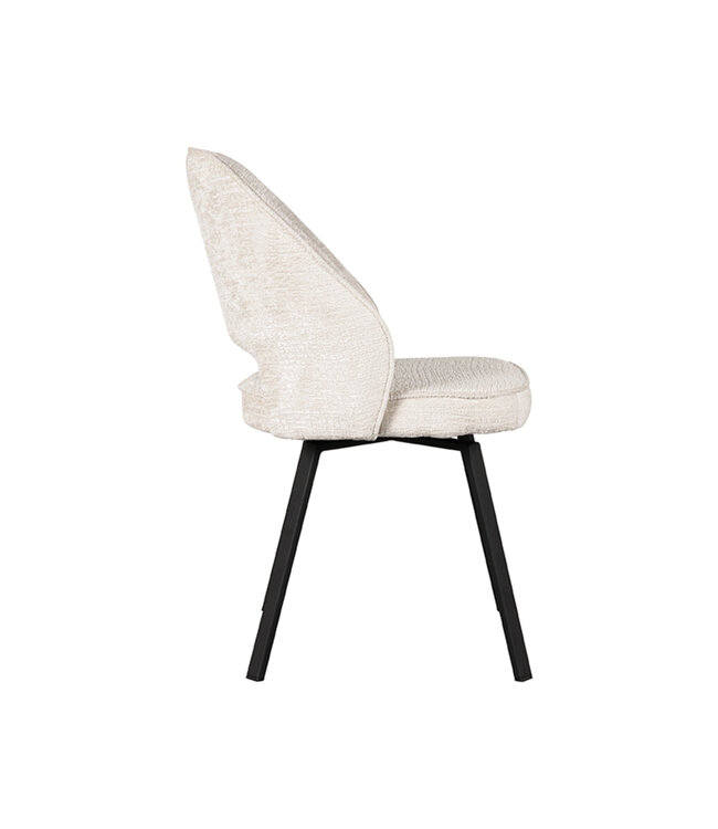 LABEL51 Eetkamerstoel Lewis - CrÃ¨me - Fluweel