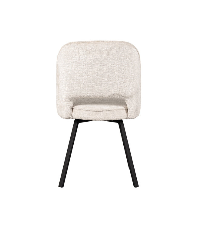 LABEL51 Eetkamerstoel Lewis - CrÃ¨me - Fluweel