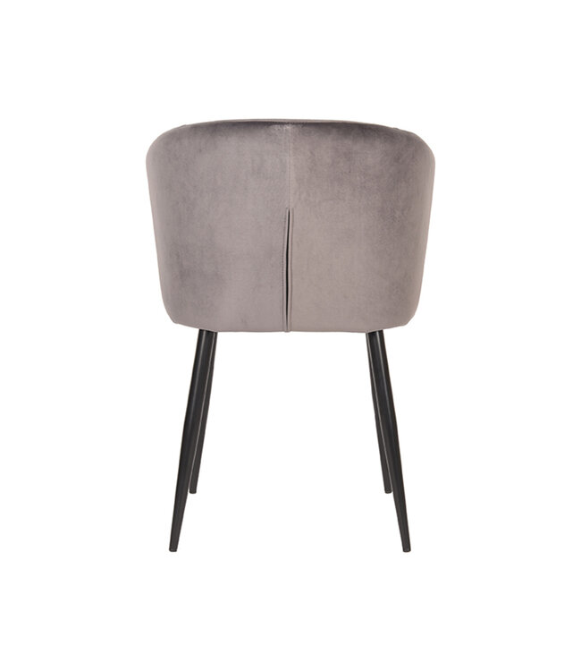 LABEL51 Eetkamerstoel Wave - Grijs - Fluweel