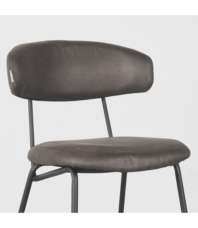 LABEL51 Eetkamerstoel Zack - Antraciet - Microfiber