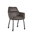 LABEL51 Eetkamerstoel Lenny - Antraciet - Microfiber