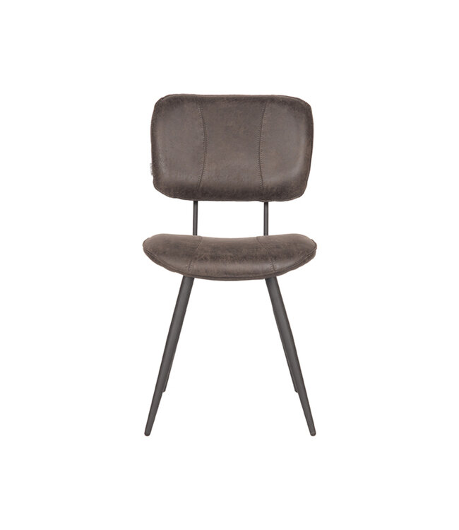LABEL51 Eetkamerstoel Fos - Antraciet - Leder