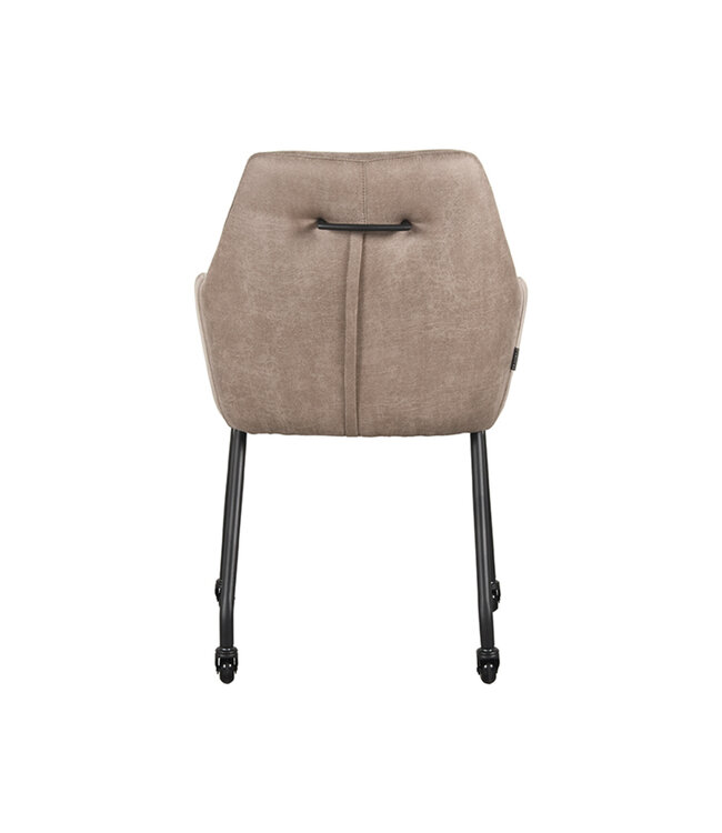LABEL51 Eetkamerstoel Lenny - Taupe - Microfiber