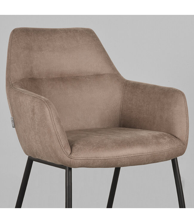 LABEL51 Eetkamerstoel Lenny - Taupe - Microfiber