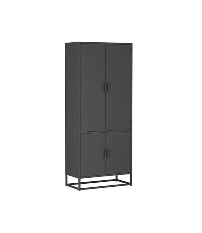 LABEL51 Hoge Kast Luff – LABEL51 – Zwart Metaal – 80×40×190 cm