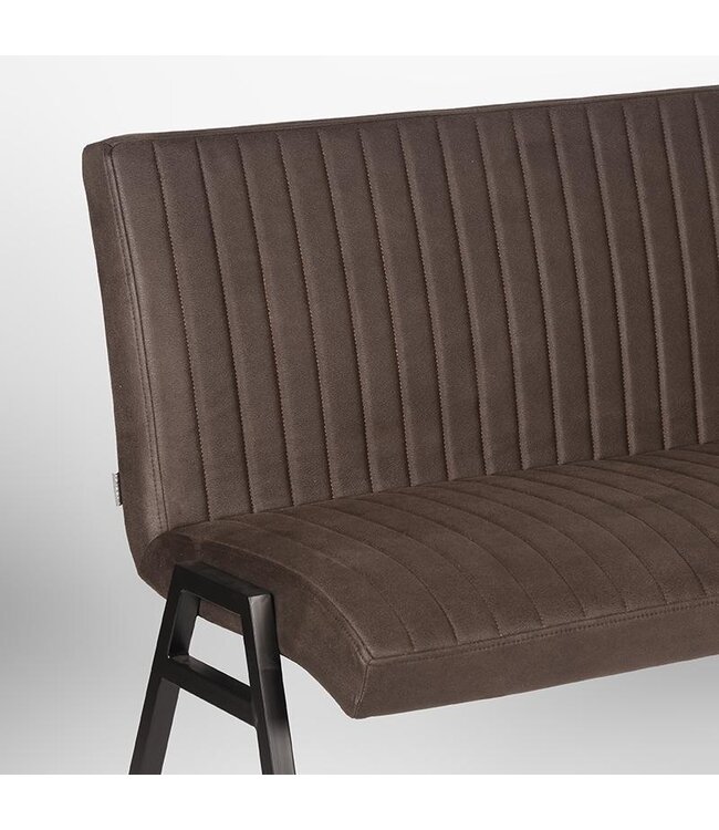 LABEL51 LABEL51 Eetkamerbank Matz - Antraciet - Microfiber - 145 cm