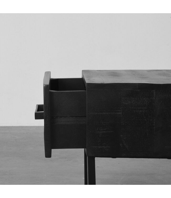 LABEL51 LABEL51 Salontafel Santos - Zwart - Mangohout - 44x50 cm