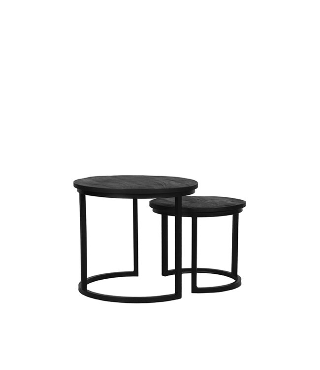 LABEL51 LABEL51 Salontafel Duo - Zwart - Mangohout 40x40x38 cm